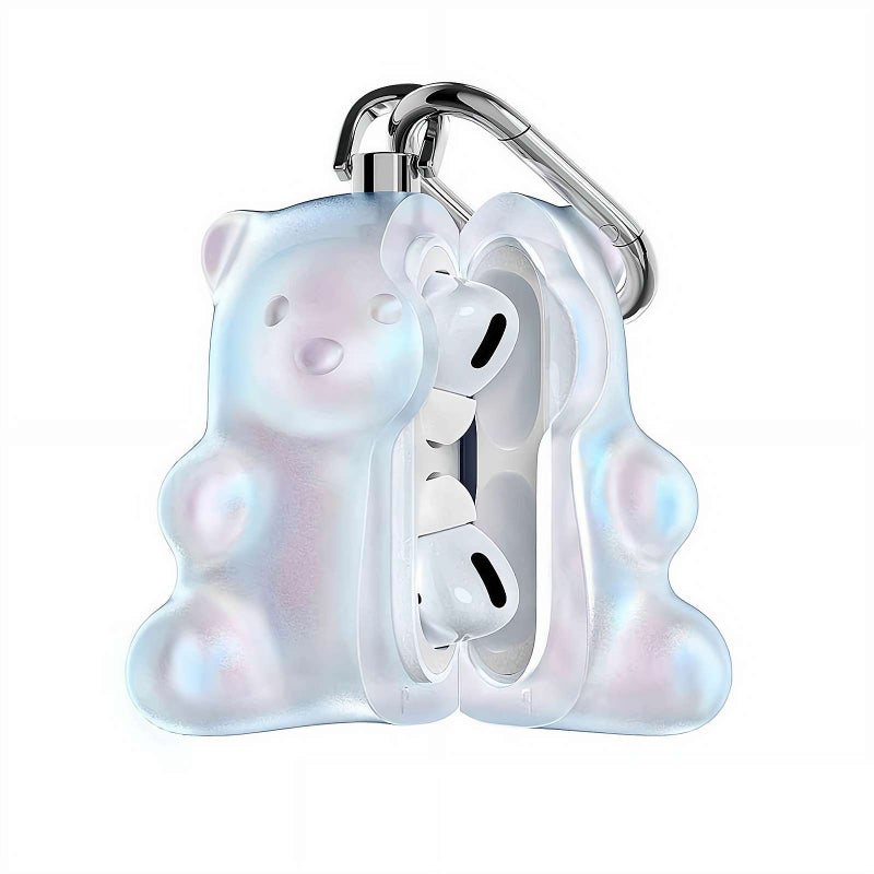 Cute Bear Case for AirPods Pro 2 – Soft Silicone Protective Cover with Bear Ears, Shock-Absorbing Skin for Wireless Charging, Clear or Pastel Colors, Fun Gift for Women Girls (mix AirPods pro 2) - Image 3